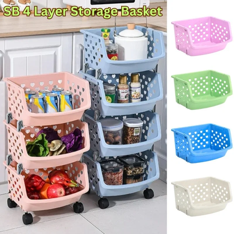 SB Multifunctional Storage Basket – 4 Layer High Capacity Rack_000376